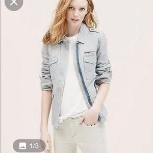 LOFT - Denim striped railroad jacket - Size L